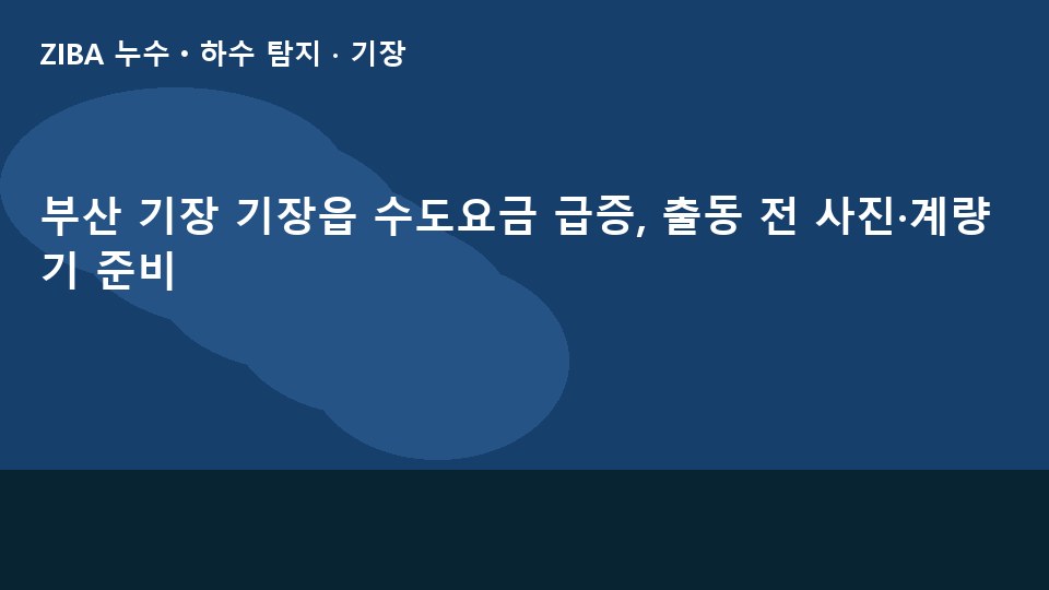 부산 기장 기장읍 수도요금 급증, 출동 전 사진·계량기 준비