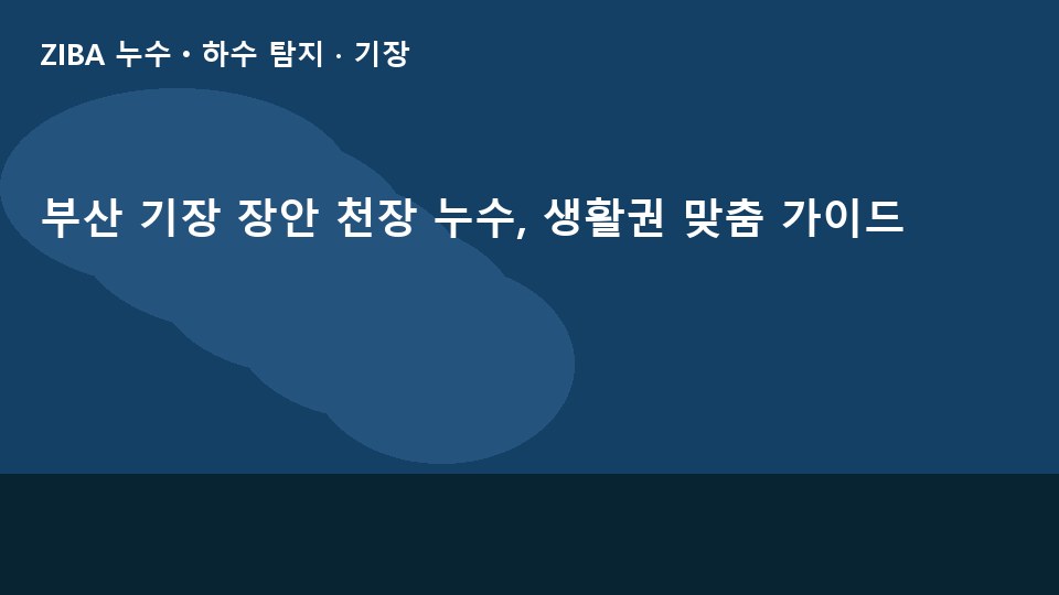 부산 기장 장안 천장 누수, 생활권 맞춤 가이드