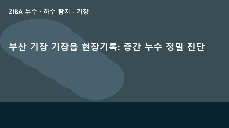 부산 기장 기장읍 현장기록: 층간 누수 정밀 진단