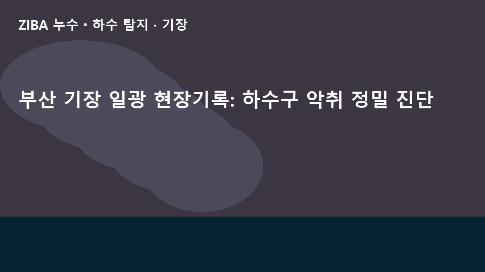 부산 기장 일광 현장기록: 하수구 악취 정밀 진단